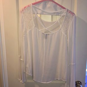 Forever 21 white Lacey blouse with open back